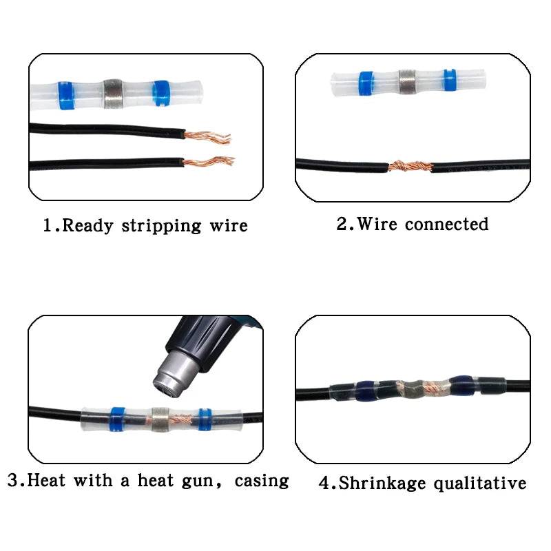 1 Set, Heat Shrink Connectors, Waterproof Insulated Electrical Crimp Wire Connectors, Splice Terminal for Automotive Marine Boat