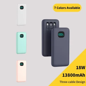 Built-in 3 Cables Power Bank 13800mAh
