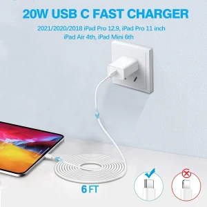 Fast Charging Wall Charger with 6FT USB-C Cable - Thumbnail Image 2