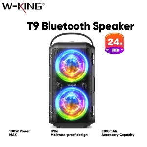 W-KING 180W Peak Party Large Bluetooth Speaker