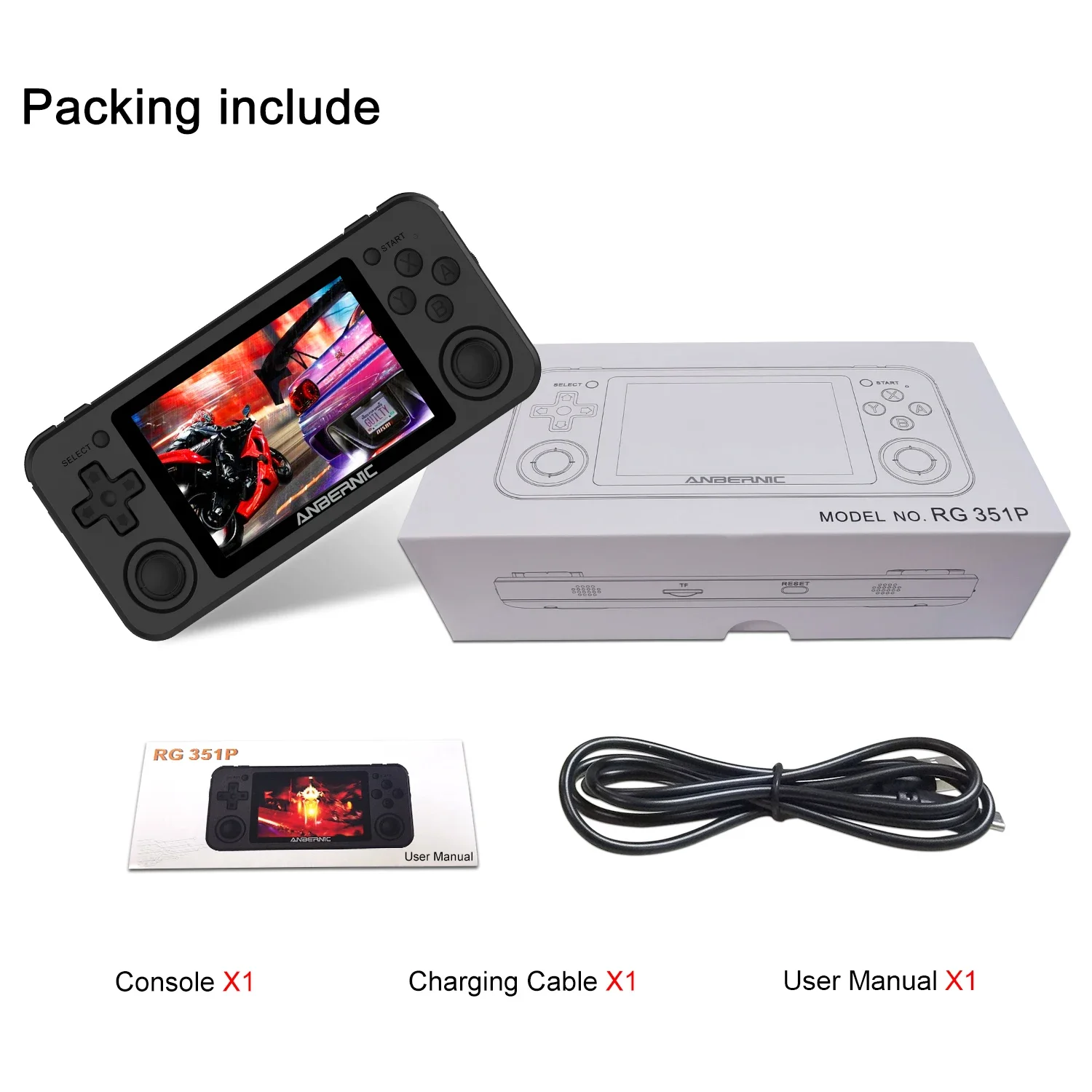 ANBERNIC RG351P Retro Handheld Game Console - Image 1