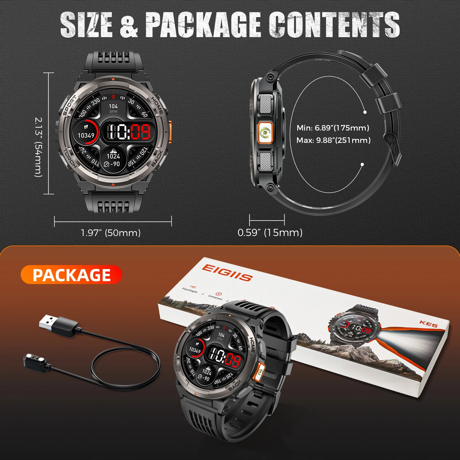 EIGIIS KE5 3ATM Waterproof Smart Watch - Image 7