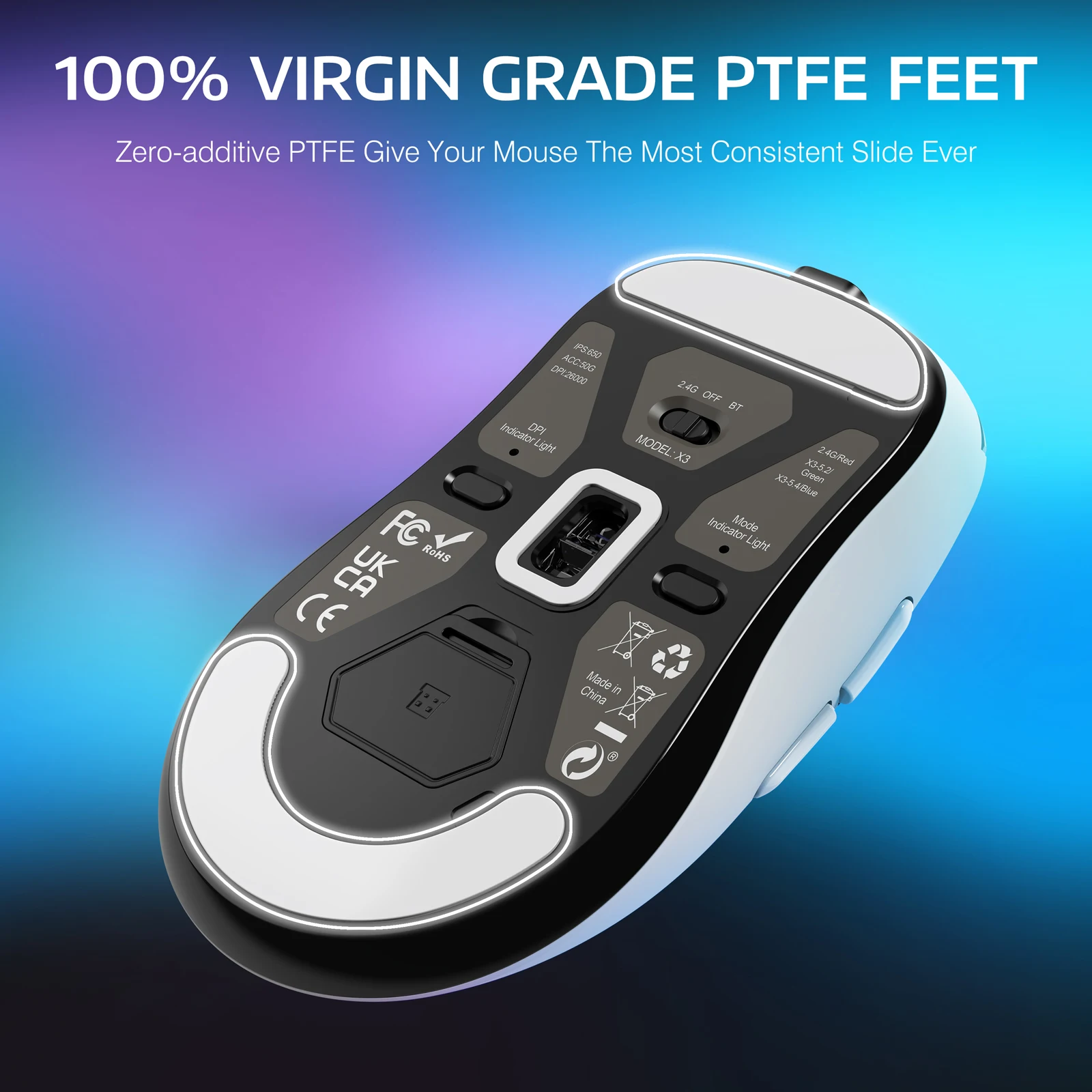ATTACK SHARK X3 49g Wireless Gaming Mouse - Image 4