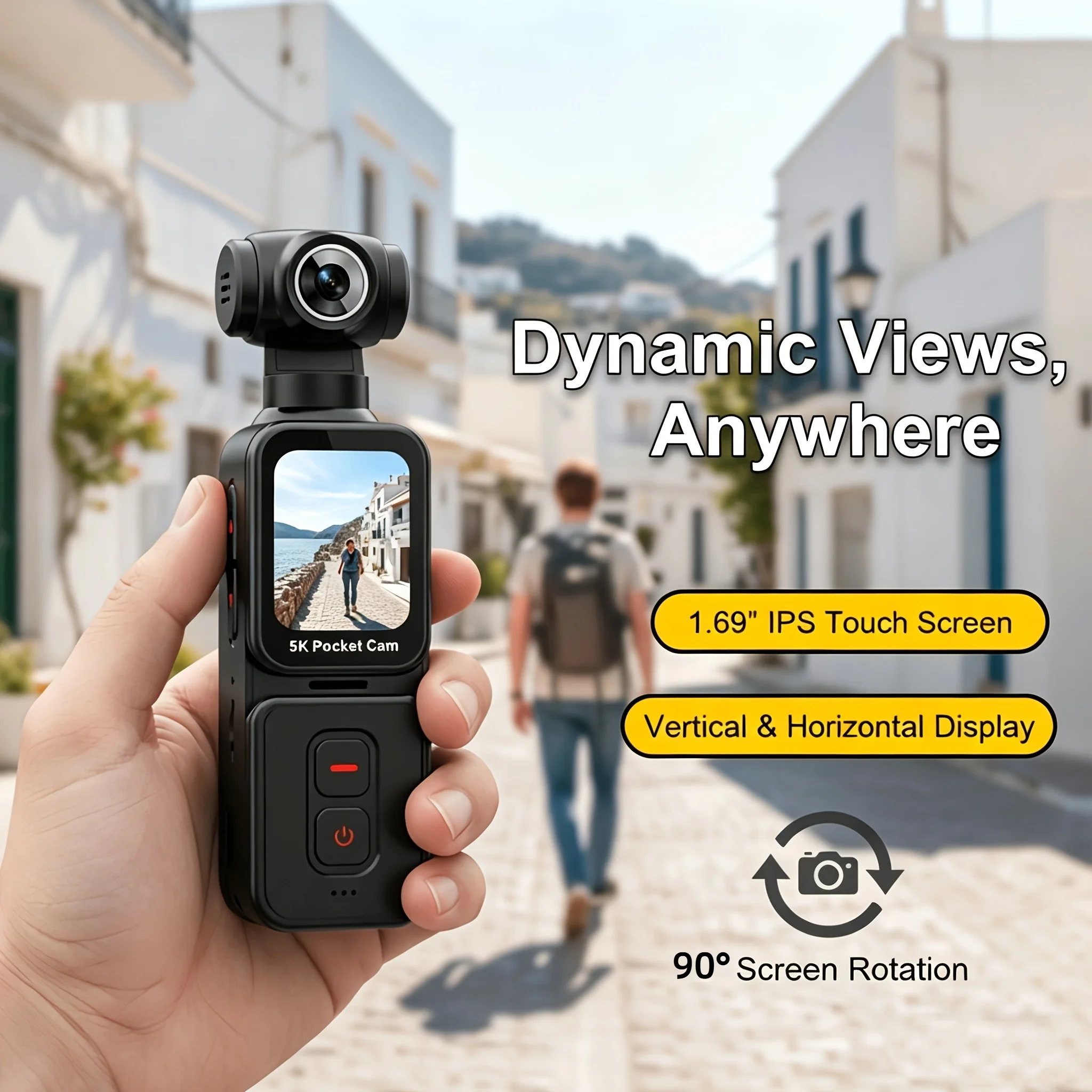 5K Pocket Vlog Camera With 270° Rotatable Lens - Image 2
