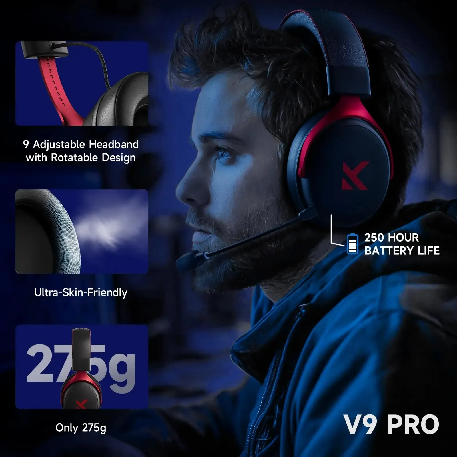 MCHOSE V9 Pro Wireless Gaming Headset - Image 2