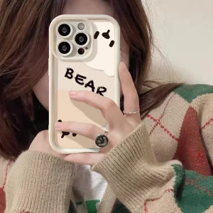 Cute Bear Pattern Shockproof iPhone Case - Thumbnail Image 4