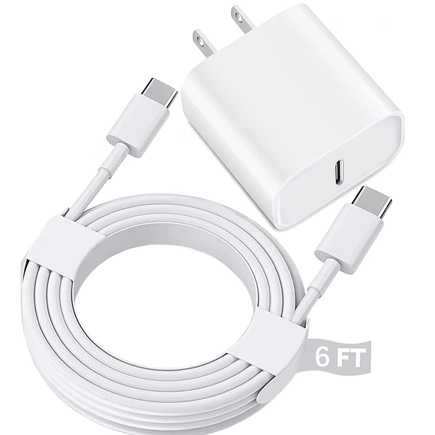 Fast Charging Wall Charger with 6FT USB-C Cable - Image 1