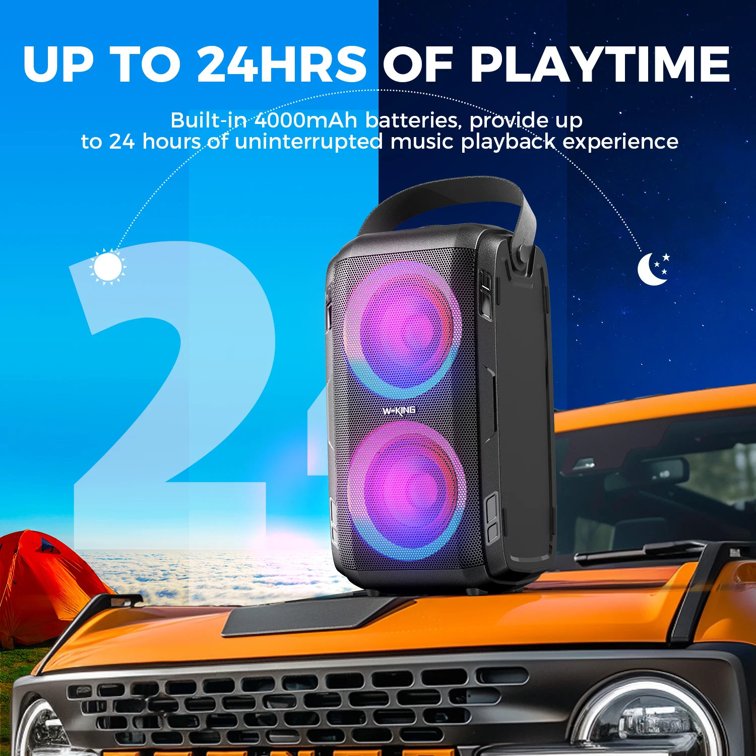 W-KING 180W Peak Party Large Bluetooth Speaker - Image 4
