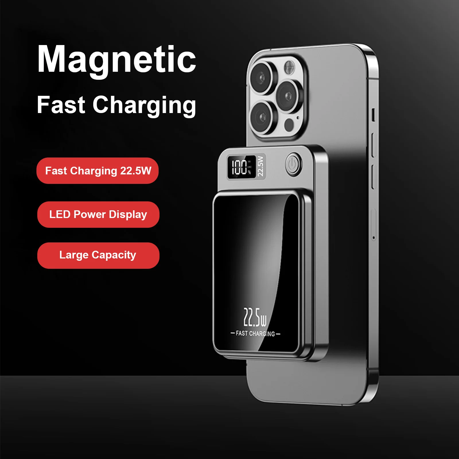 10000mAh Magnetic 22.5W Wireless Power Bank - Image 1