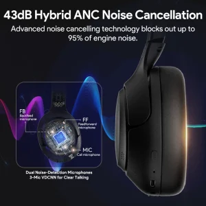 QCY H3 ANC Wireless Bluetooth Headphones - Thumbnail Image 5