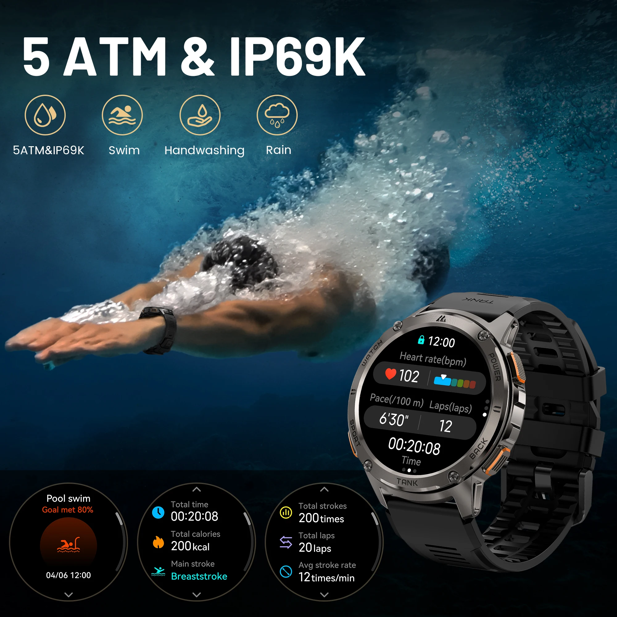 KOSPET TANK T3 AMOLED Smart Watch - Image 5
