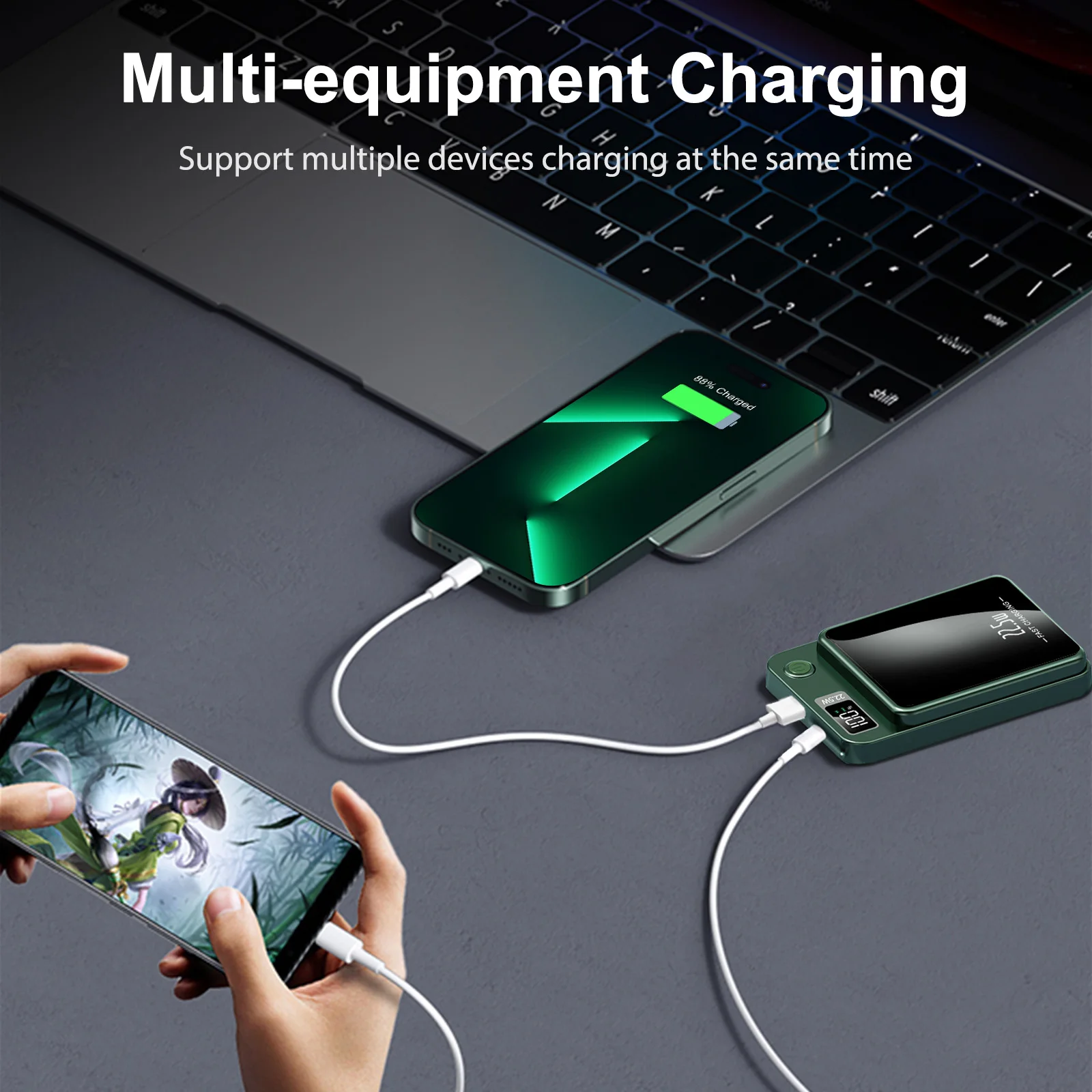10000mAh Magnetic 22.5W Wireless Power Bank - Image 2