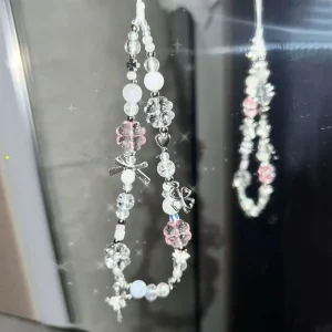 Korean Cute Green Clear Lucky Clover Beaded - Thumbnail Image 2