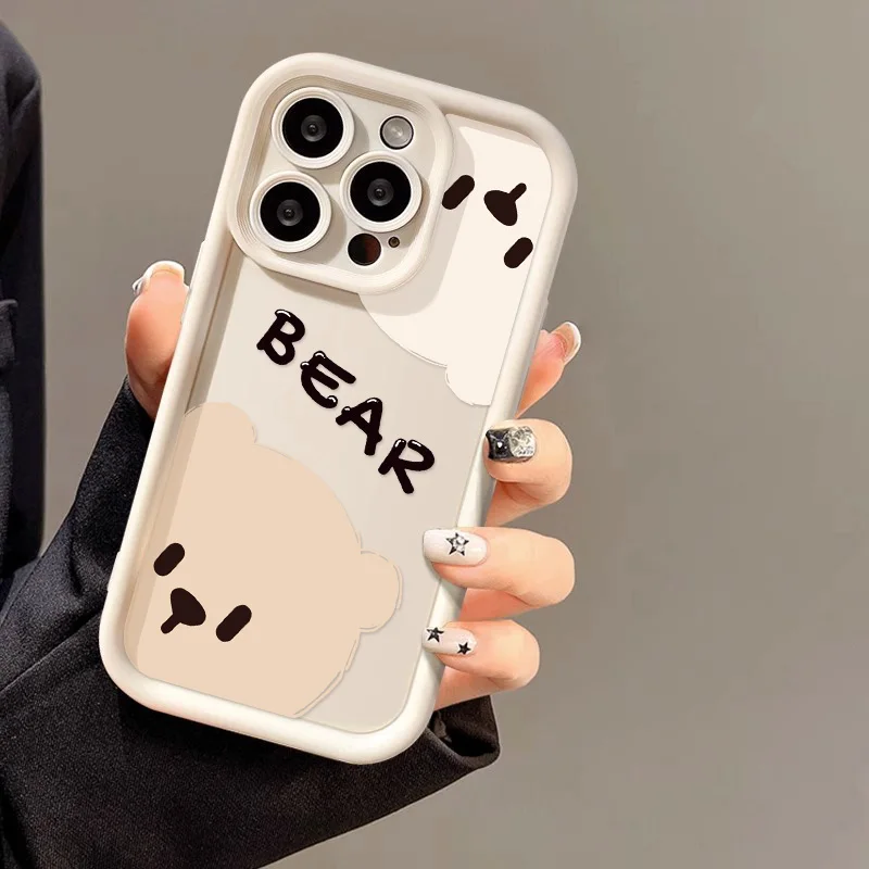Cute Bear Pattern Shockproof iPhone Case - Image 1