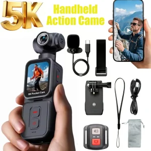 5K Pocket Vlog Camera With 270° Rotatable Lens