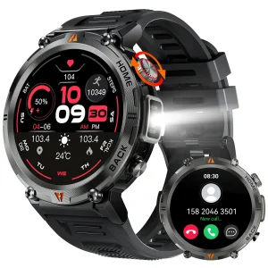 LaNikar KE3 Black Bluetooth Call Smart Watch